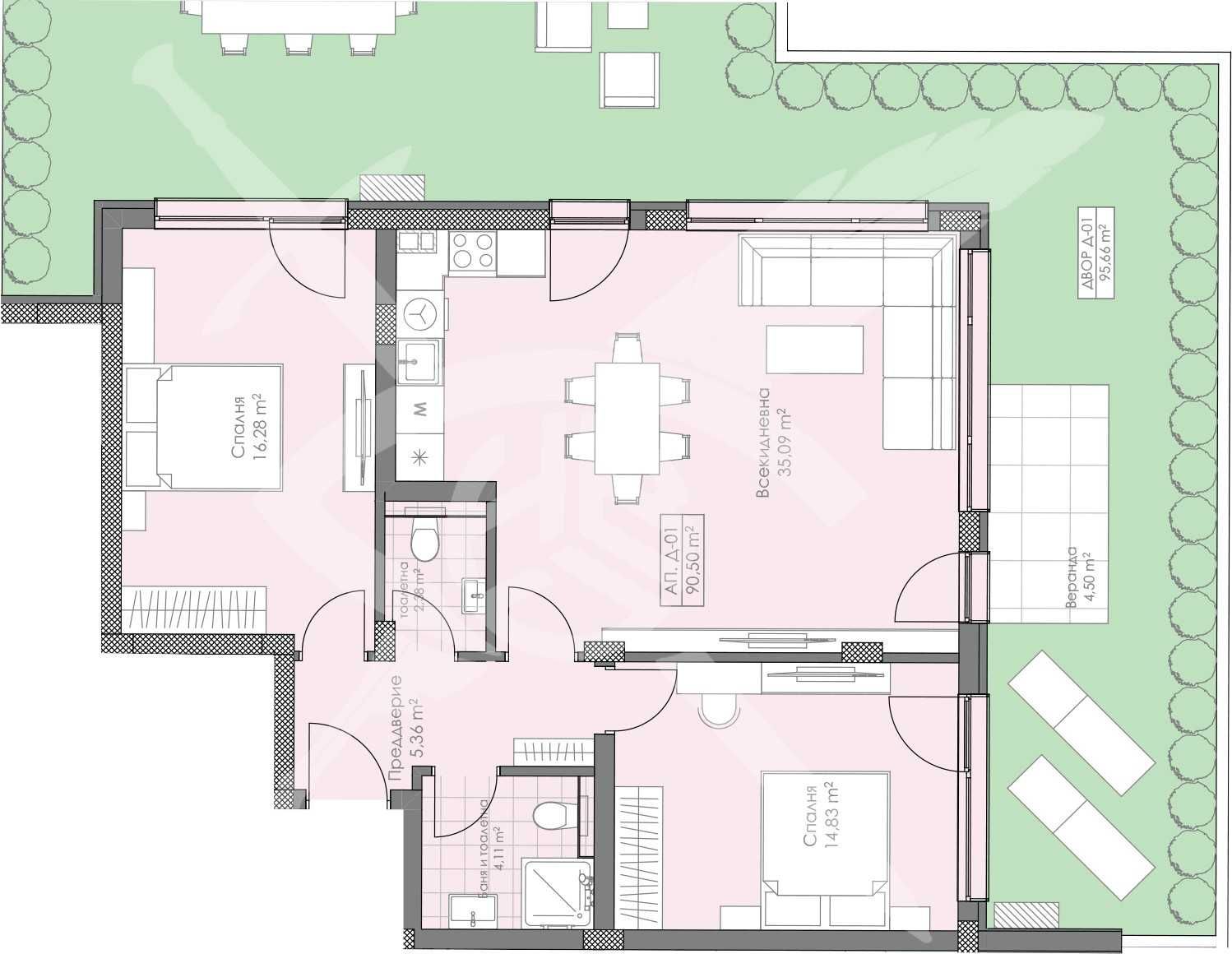 Тристаен апартамент в Пловдив, Остромила - 105 кв.м за 1631 €/кв.м - Снимка #1