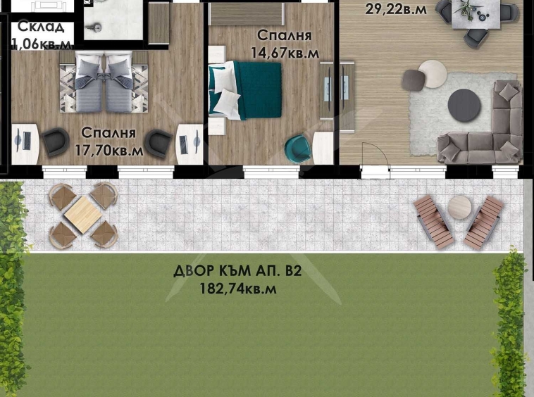 Тристаен апартамент в Пловдив, Остромила - 117 кв.м за 794 €/кв.м - Снимка #1