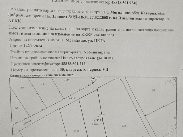 Парцел в Каварна - 1421 кв.м за 7 €/кв.м - Снимка #1