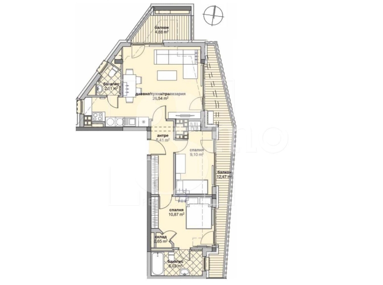 Тристаен апартамент в София, Люлин 6 - 117 кв.м за 1454 €/кв.м - Снимка #1