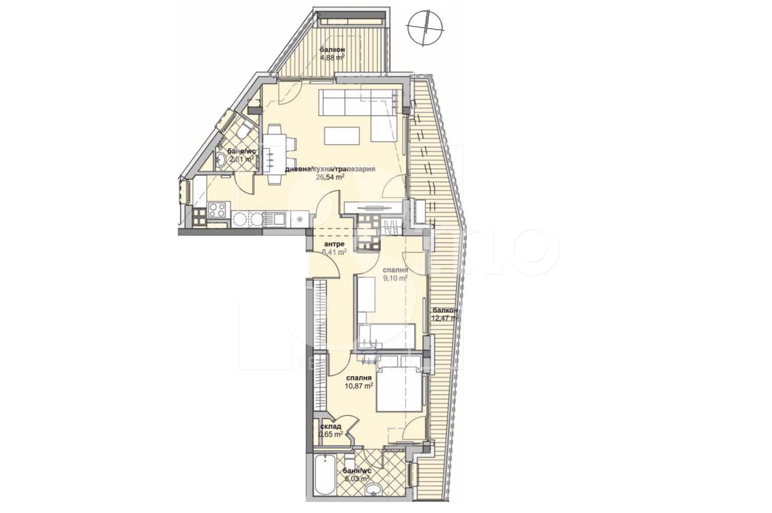 Тристаен апартамент в София, Люлин 6 - 117 кв.м за 1454 €/кв.м - Снимка #1