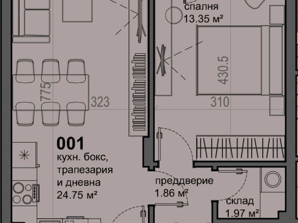 Двустаен апартамент в София, Малинова долина - 56 кв.м за 1857 €/кв.м - Снимка #1