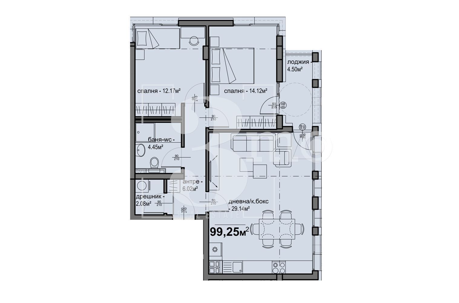 Тристаен апартамент в София, Люлин 5 - 99 кв.м за 1440 €/кв.м - Снимка #1
