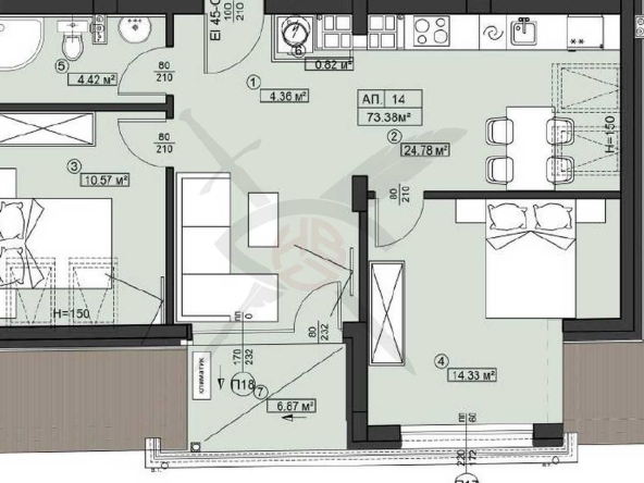 Тристаен апартамент в София, Левски - 90 кв.м за 1605 €/кв.м - Снимка #1