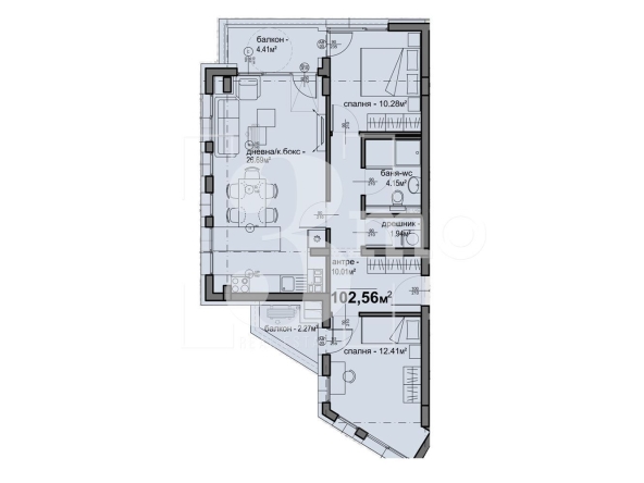 Тристаен апартамент в София, Люлин 5 - 103 кв.м за 1409 €/кв.м - Снимка #1