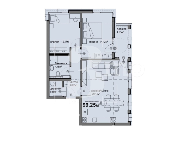 Тристаен апартамент в София, Люлин 5 - 99 кв.м за 1420 €/кв.м - Снимка #1