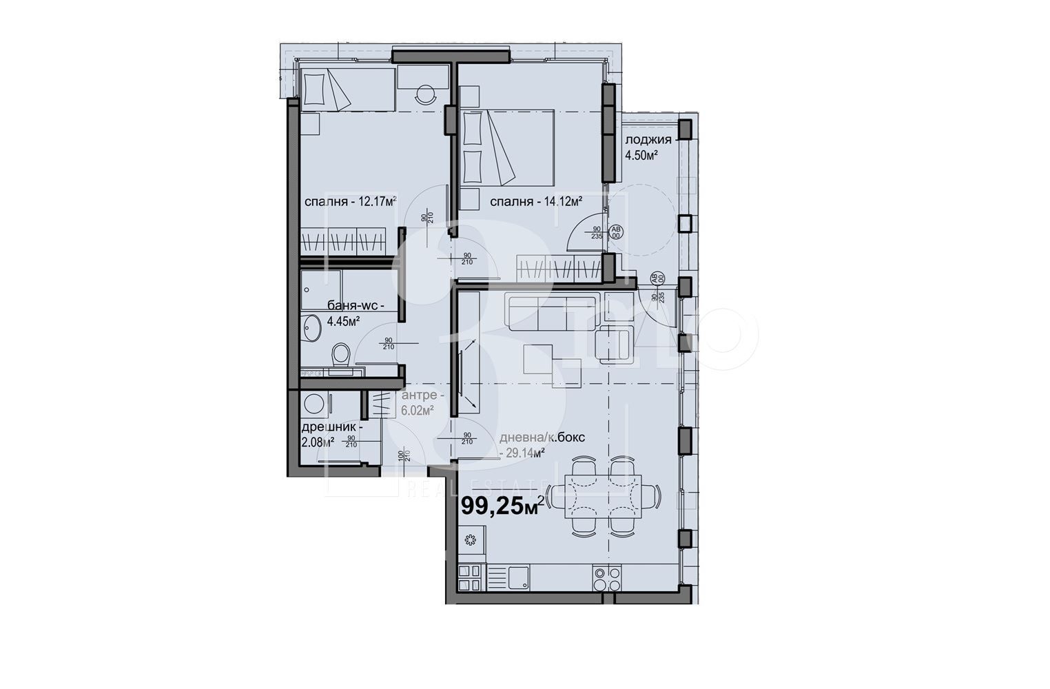 Тристаен апартамент в София, Люлин 5 - 99 кв.м за 1420 €/кв.м - Снимка #1