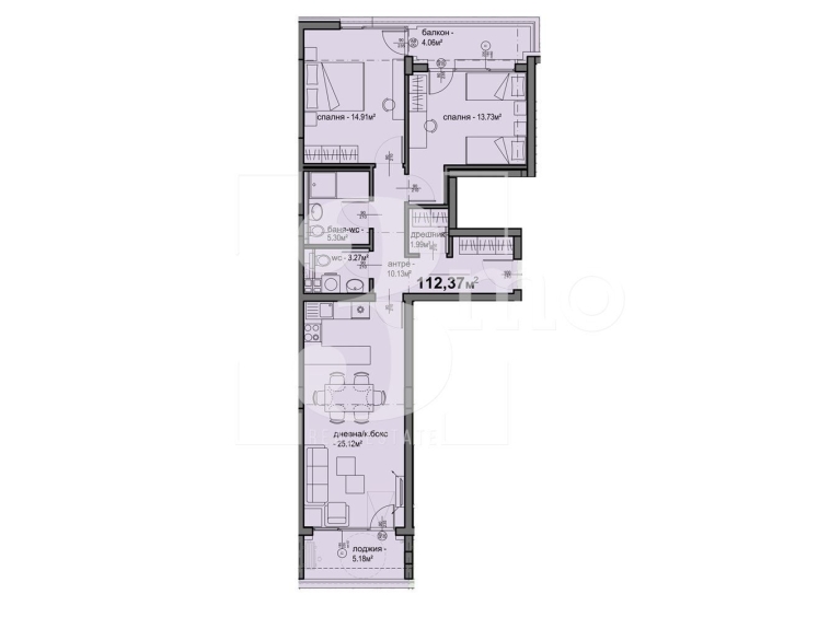 Тристаен апартамент в София, Люлин 5 - 112 кв.м за 1418 €/кв.м - Снимка #1
