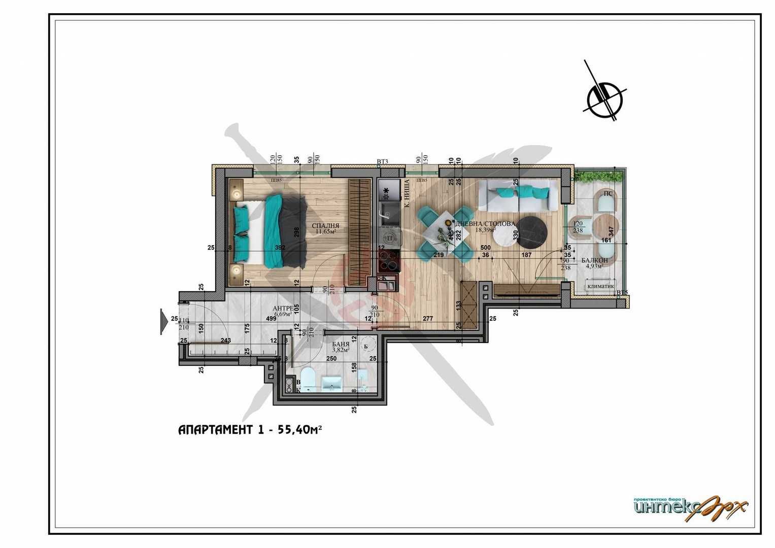 Двустаен апартамент в София, Студентски град - 65 кв.м за 2041 €/кв.м - Снимка #1