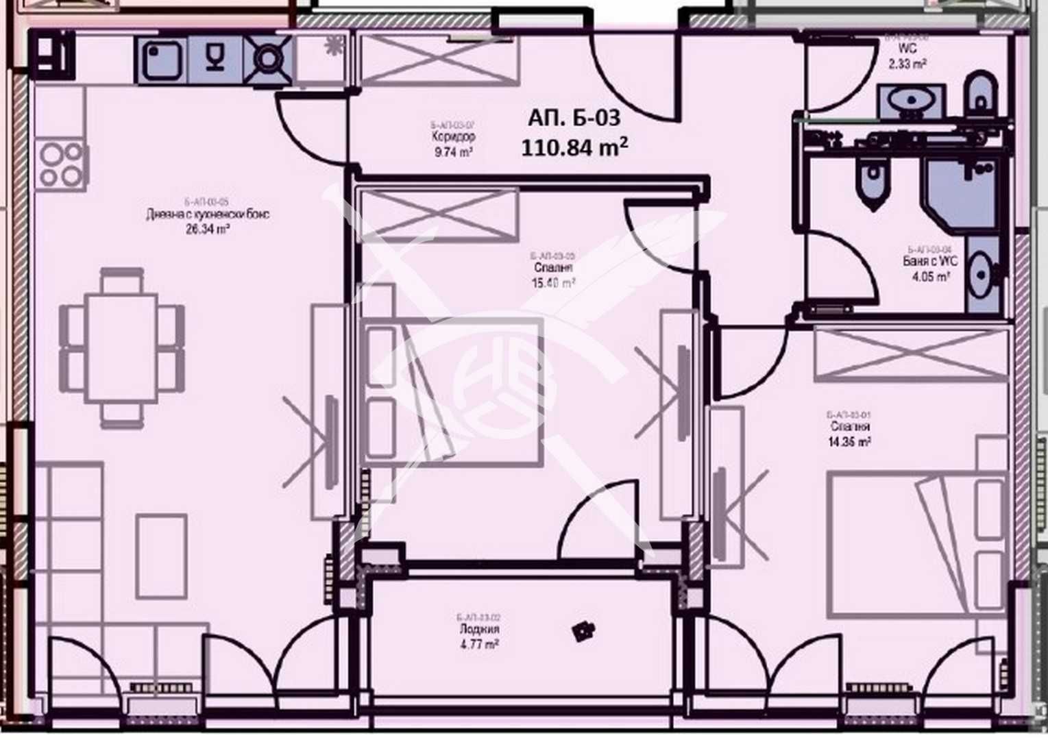 Тристаен апартамент в София, Младост 2 - 115 кв.м за 2145 €/кв.м - Снимка #1