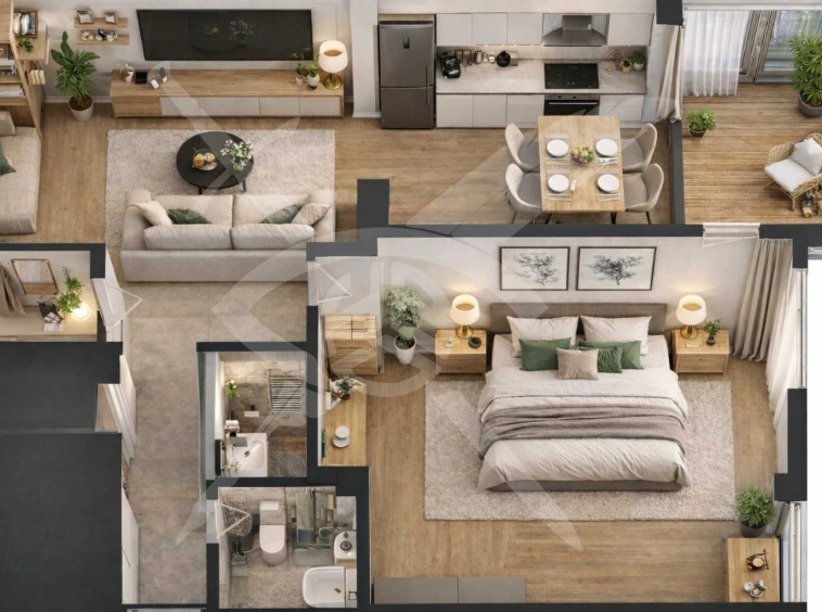 Двустаен апартамент в Пловдив, Гагарин - 71 кв.м за 647 €/кв.м - Снимка #1