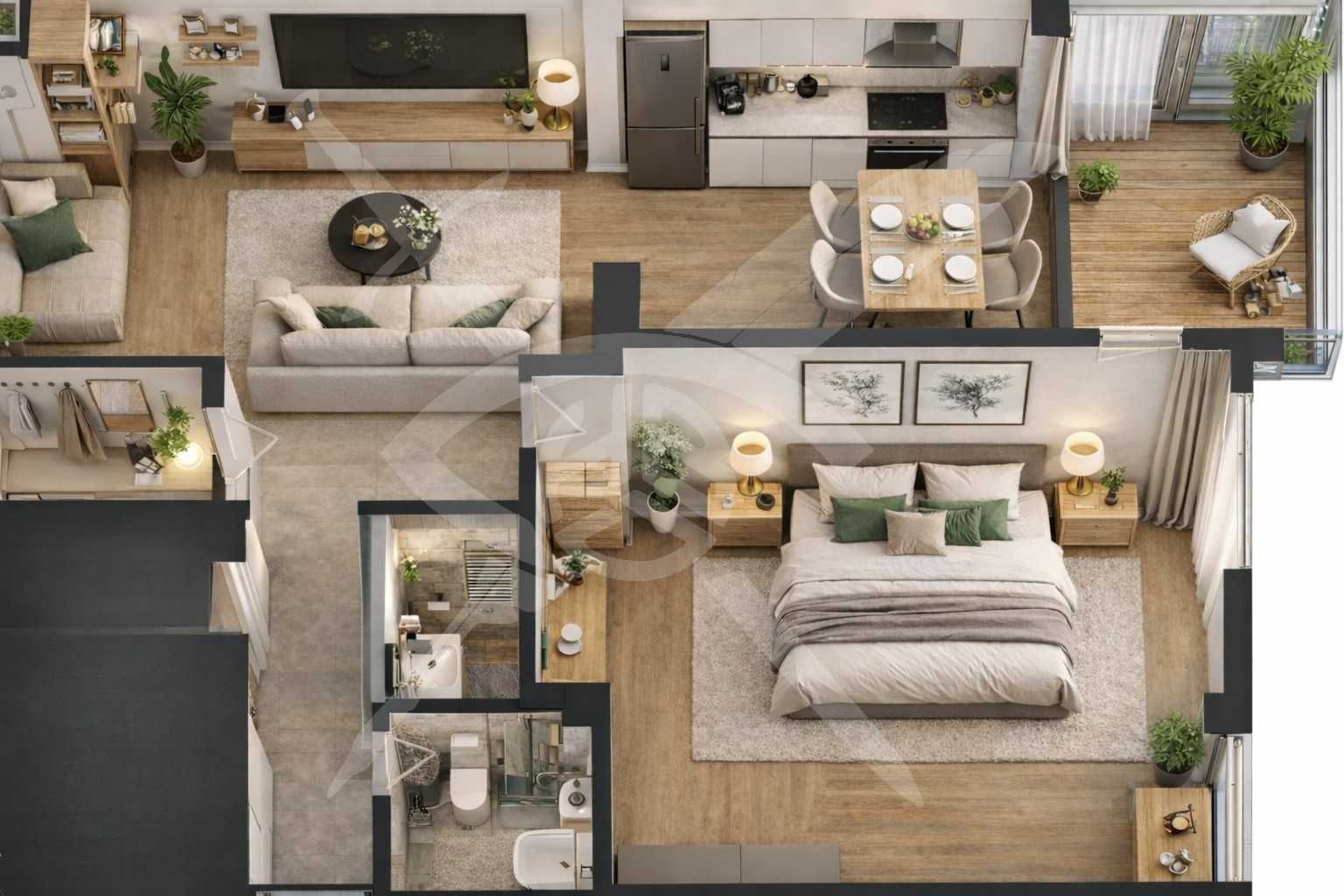 Двустаен апартамент в Пловдив, Гагарин - 71 кв.м за 647 €/кв.м - Снимка #1