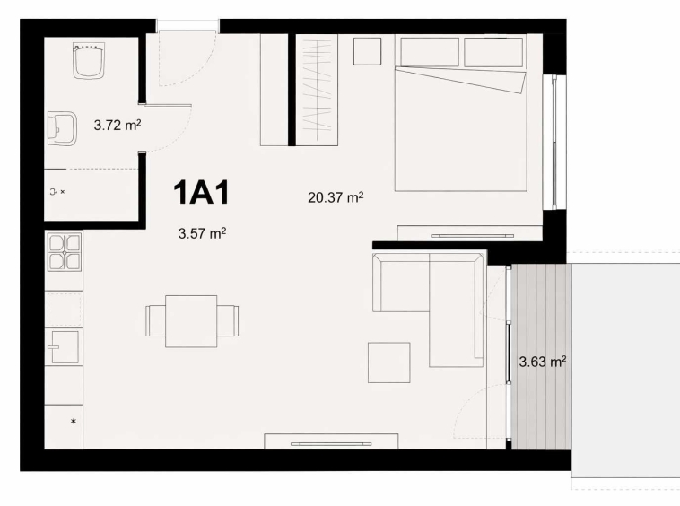 Едностаен апартамент в Пловдив, Младежки Хълм - 33 кв.м за 711 €/кв.м - Снимка #1