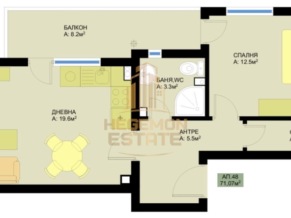 Двустаен апартамент в Варна, Победа - 71 кв.м за 2282 €/кв.м - Снимка #1