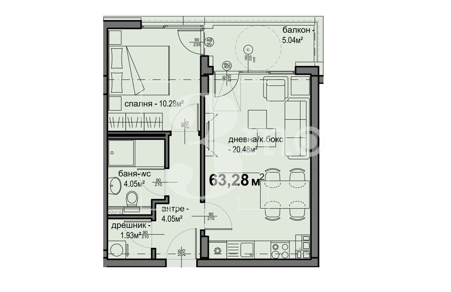 Двустаен апартамент в София, Люлин 5 - 63 кв.м за 1432 €/кв.м - Снимка #1