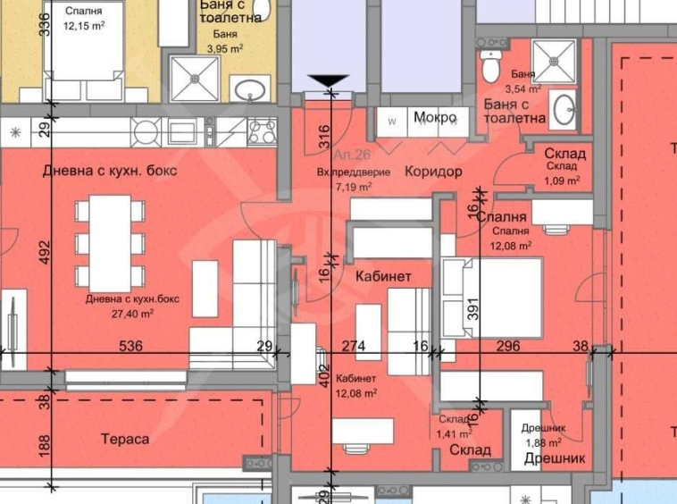 Тристаен апартамент в Пловдив, Остромила - 166 кв.м за 1199 €/кв.м - Снимка #1