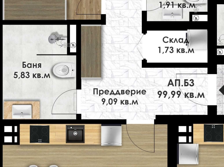 Тристаен апартамент в Пловдив, Остромила - 114 кв.м за 900 €/кв.м - Снимка #1