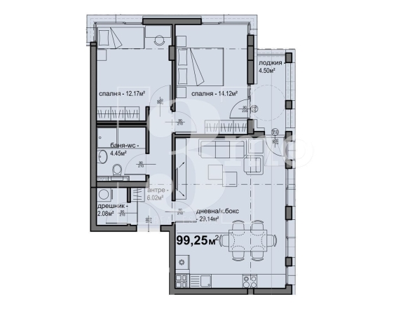 Тристаен апартамент в София, Люлин 5 - 99 кв.м за 1420 €/кв.м - Снимка #1