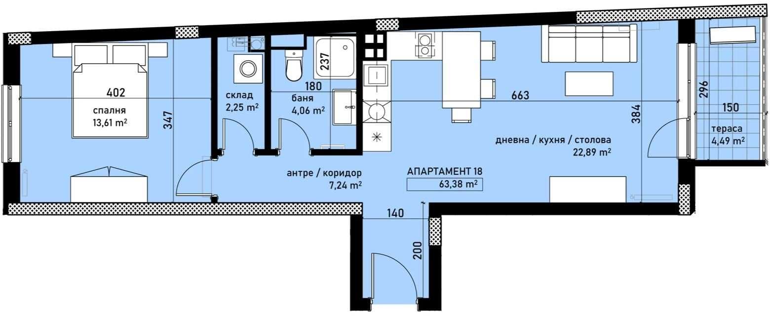 Двустаен апартамент в София, Овча купел - 78 кв.м за 908 €/кв.м - Снимка #1