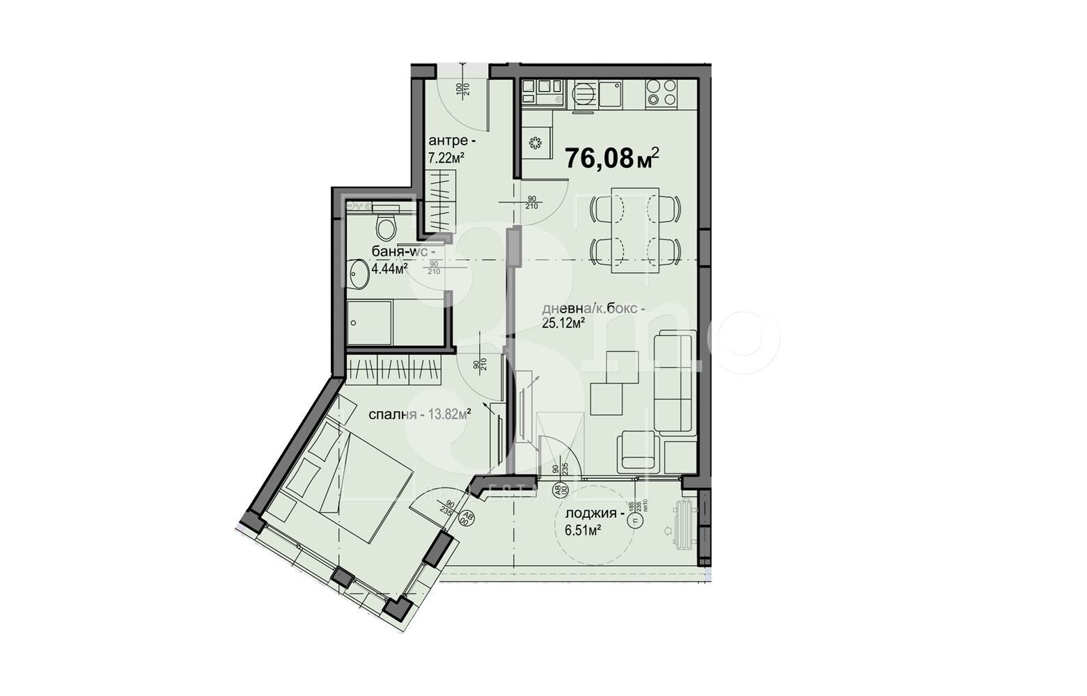 Двустаен апартамент в София, Люлин 5 - 76 кв.м за 1422 €/кв.м - Снимка #1