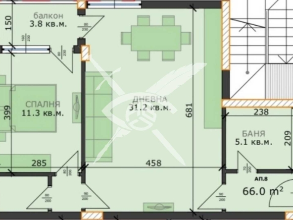 Двустаен апартамент в Варна, м-т Пчелина - 77 кв.м за 1000 €/кв.м - Снимка #1