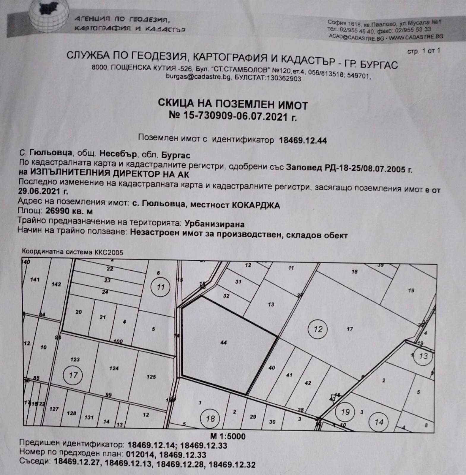 Парцел в с. Гюльовца, Област Бургас - 26990 кв.м за 23 €/кв.м - Снимка #1