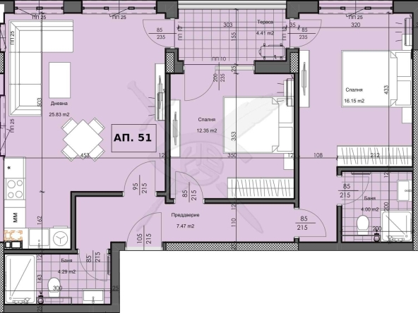 Тристаен апартамент в Пловдив, Гагарин - 112 кв.м за 635 €/кв.м - Снимка #1