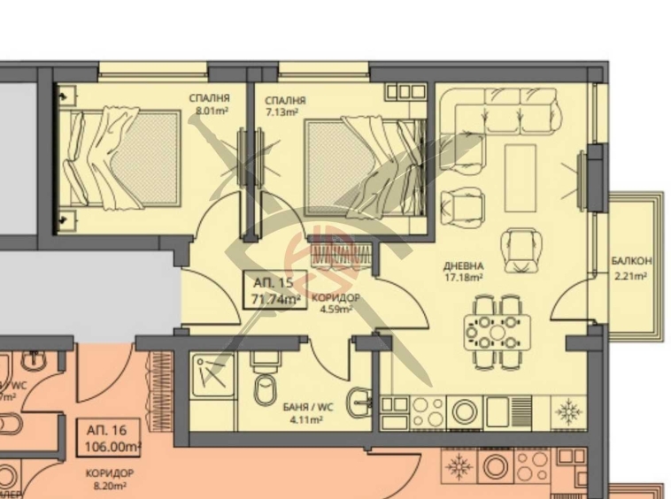 Тристаен апартамент в София, Левски В - 72 кв.м за 1389 €/кв.м - Снимка #1