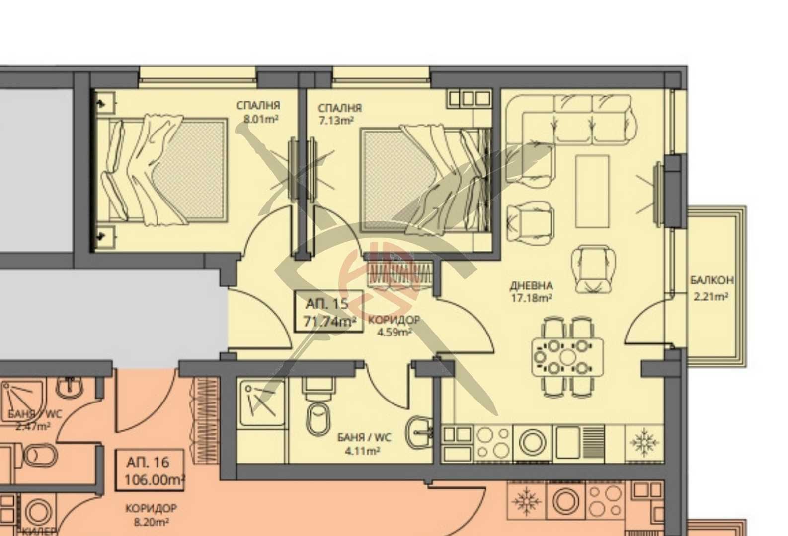 Тристаен апартамент в София, Левски В - 72 кв.м за 1389 €/кв.м - Снимка #1