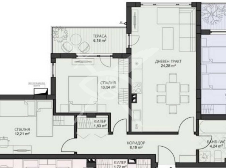 Тристаен апартамент в Варна, Владислав Варненчик - 90 кв.м за 978 €/кв.м - Снимка #1