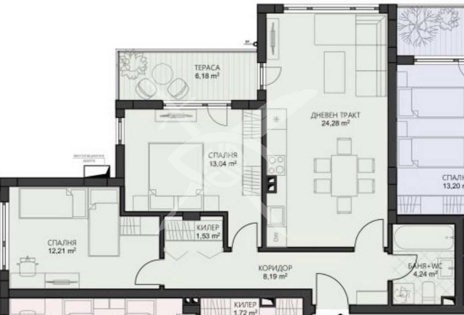 Тристаен апартамент в Варна, Владислав Варненчик - 90 кв.м за 978 €/кв.м - Снимка #1