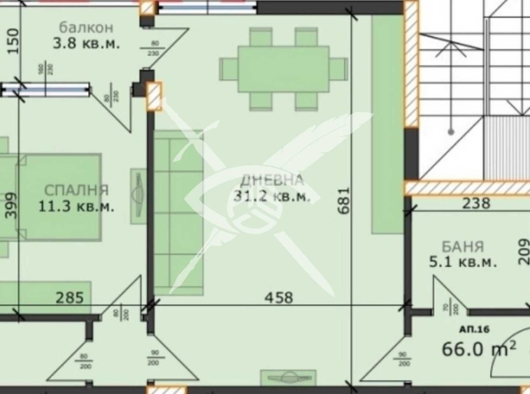 Двустаен апартамент в Варна, м-т Пчелина - 74 кв.м за 1102 €/кв.м - Снимка #1