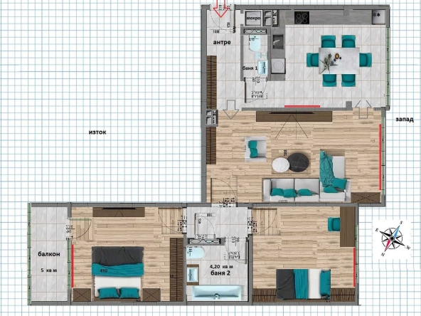 Многостаен апартамент в София, Сухата река - 91 кв.м за 1665 €/кв.м - Снимка #1