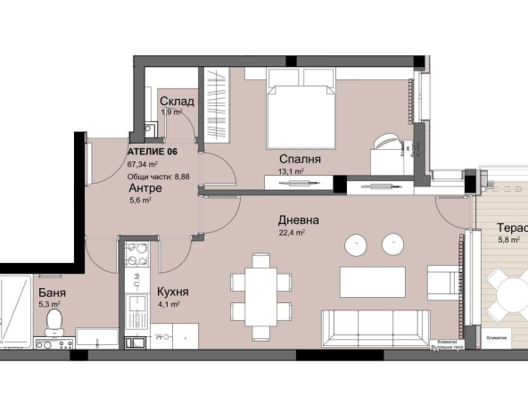 Двустаен апартамент в София, Красно село - 77 кв.м за 1364 €/кв.м - Снимка #1