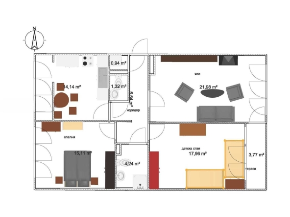 Двустаен апартамент в София, Люлин 2 - 88 кв.м за 1102 €/кв.м - Снимка #1