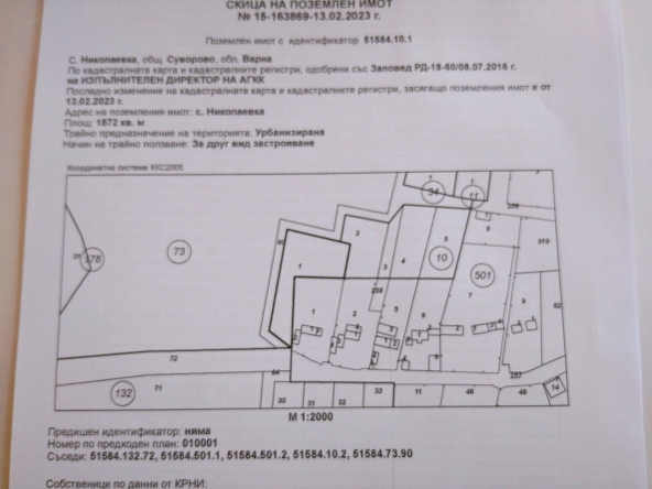 Парцел в Варна, Трошево - 1872 кв.м за 6 €/кв.м - Снимка #1