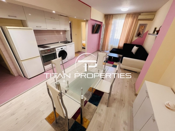 Дава се под наем Двустаен апартамент в Бургас, Меден рудник - зона В - 56 кв.м за 331.5 € - Снимка #1