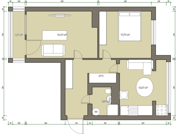 Дава се под наем Двустаен апартамент в Севлиево - 60 кв.м за 204 € - Снимка #1