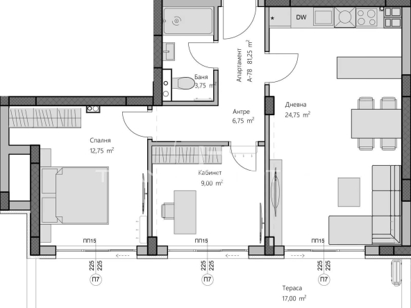 Тристаен апартамент в Пловдив, Христо Смирненски - 96 кв.м за 1473 €/кв.м - Снимка #1