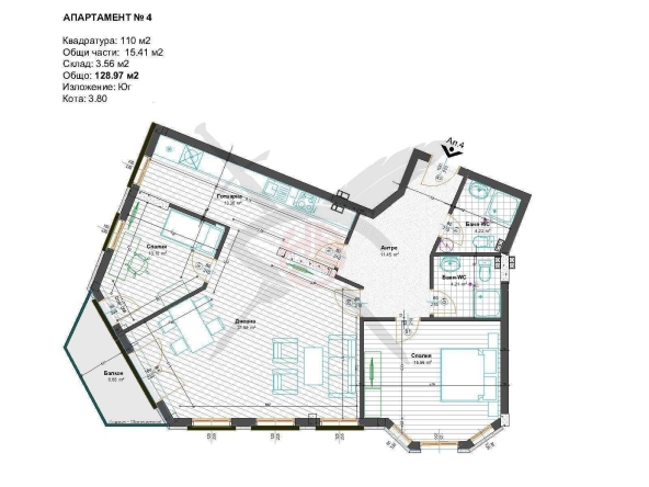 Тристаен апартамент в с. Войводиново, Област Пловдив - 129 кв.м за 850 €/кв.м - Снимка #1