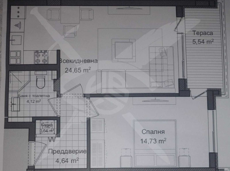 Двустаен апартамент в Пловдив, Гагарин - 77 кв.м за 1065 €/кв.м - Снимка #1
