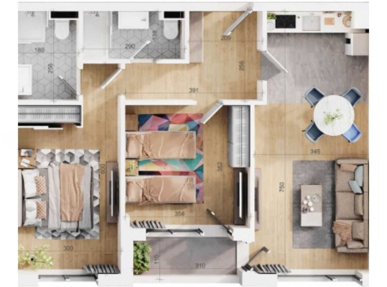 Тристаен апартамент в Пловдив, Тракия - 97 кв.м за 1753 €/кв.м - Снимка #1