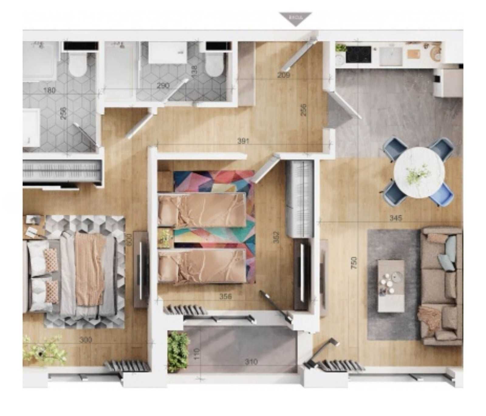 Тристаен апартамент в Пловдив, Тракия - 97 кв.м за 1753 €/кв.м - Снимка #1