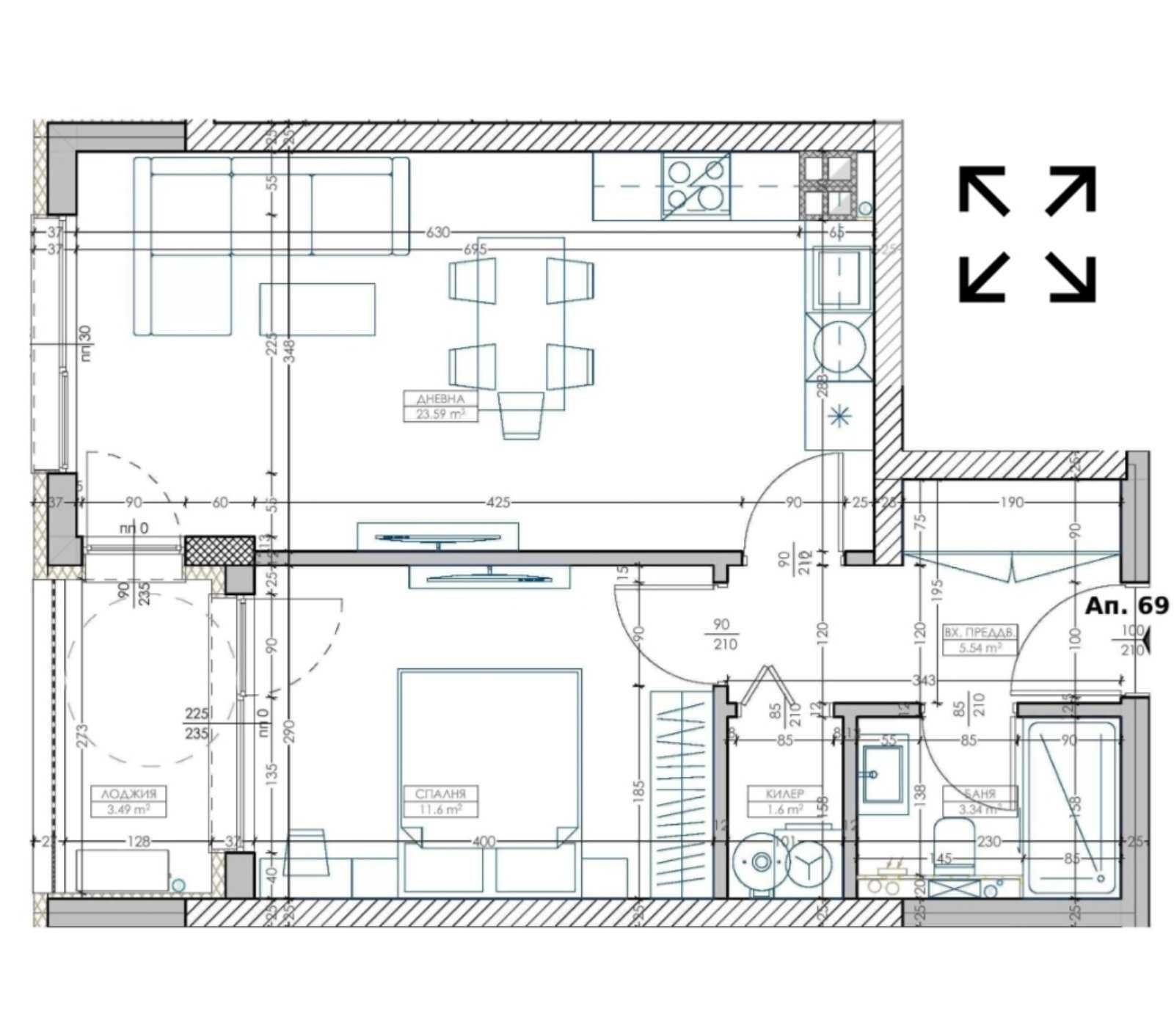 Двустаен апартамент в Варна, Младост 2 - 69 кв.м за 1276 €/кв.м - Снимка #1