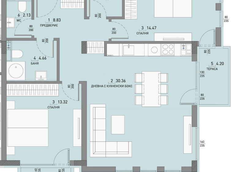 Тристаен апартамент в София, Малинова долина - 120 кв.м за 2242 €/кв.м - Снимка #1
