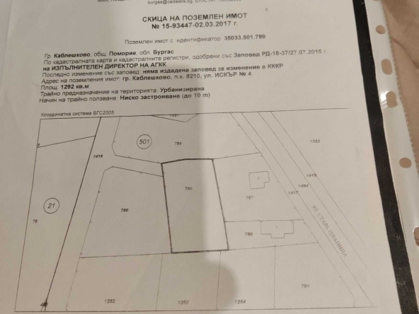 Парцел в Каблешково - 1292 кв.м за 28 €/кв.м - Снимка #1