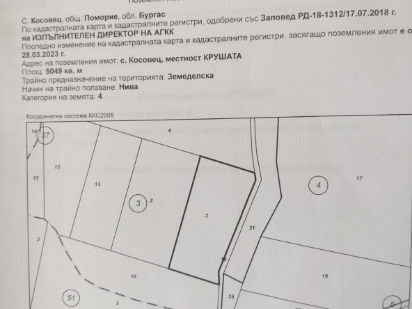 Земеделски имот в с. Косовец, Област Бургас -  кв.м за 1530 €/дка - Снимка #1