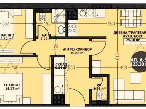 Тристаен апартамент в София, в.з. Малинова долина - 123 кв.м за 1545 €/кв.м - Снимка #1