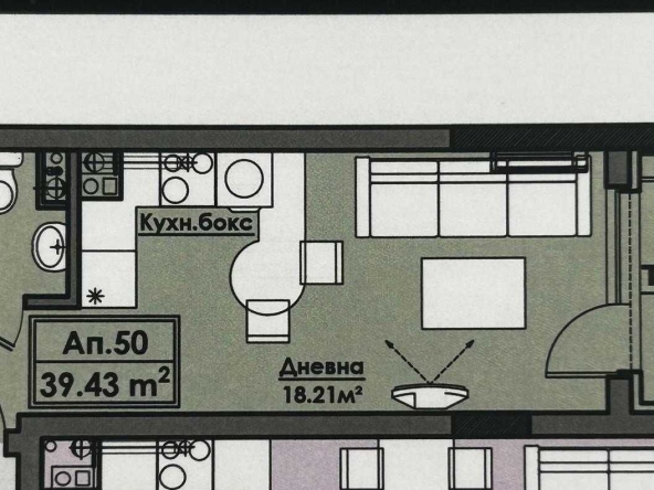 Едностаен апартамент в Бургас, Славейков - 38 кв.м за 1658 €/кв.м - Снимка #1