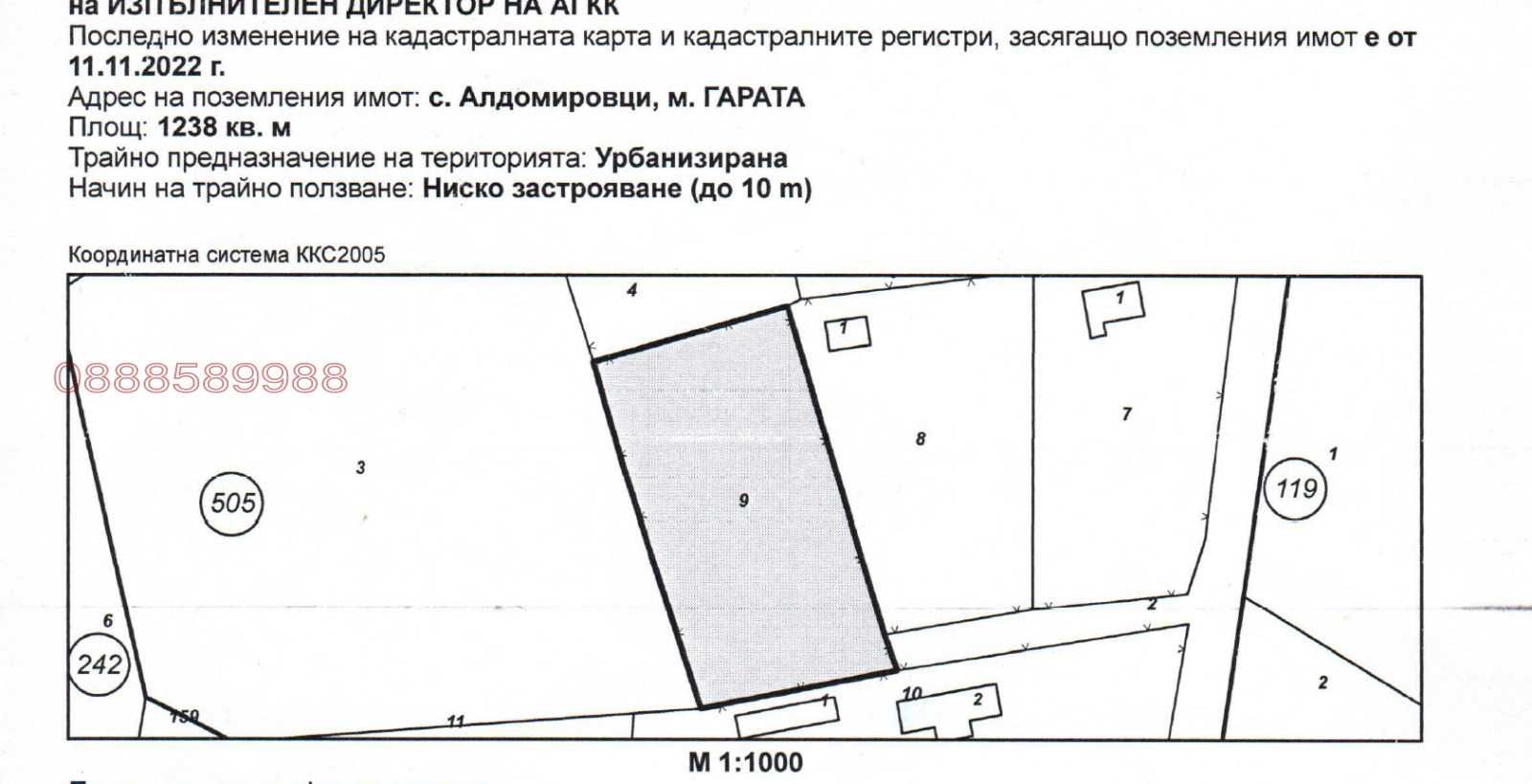Парцел в с. Алдомировци, Област София-област - 1238 кв.м за 34 €/кв.м - Снимка #1